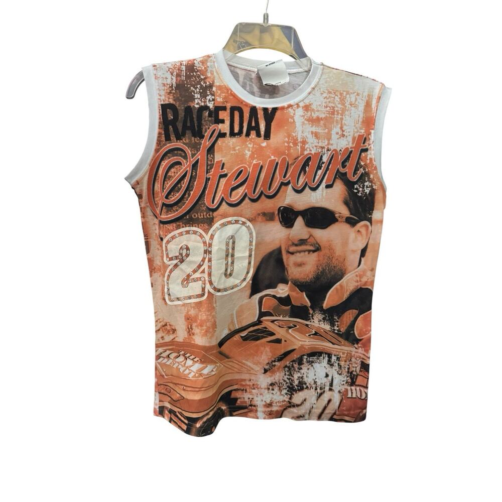 Chase For Women’s NASCAR Tony Stewart Rhinestones Tank Top Small Y2K